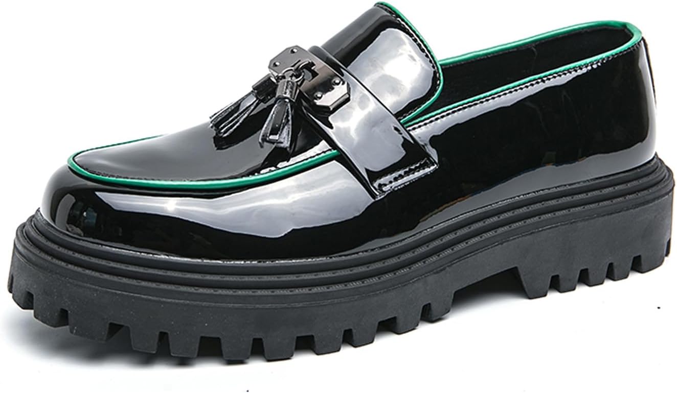 

Мужские повседневные туфли Santimon слипоны-лоферы из кожи с кисточками, модные свадебные туфли под смокинг, формальная обувь для прогулок, летние мужские туфли, зеленый