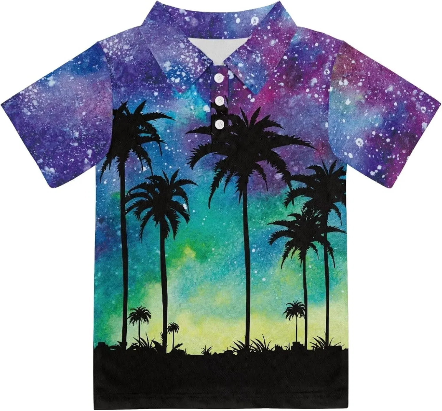 Детское поло с коротким рукавом, Animepark, Starry Sky Palm Tree