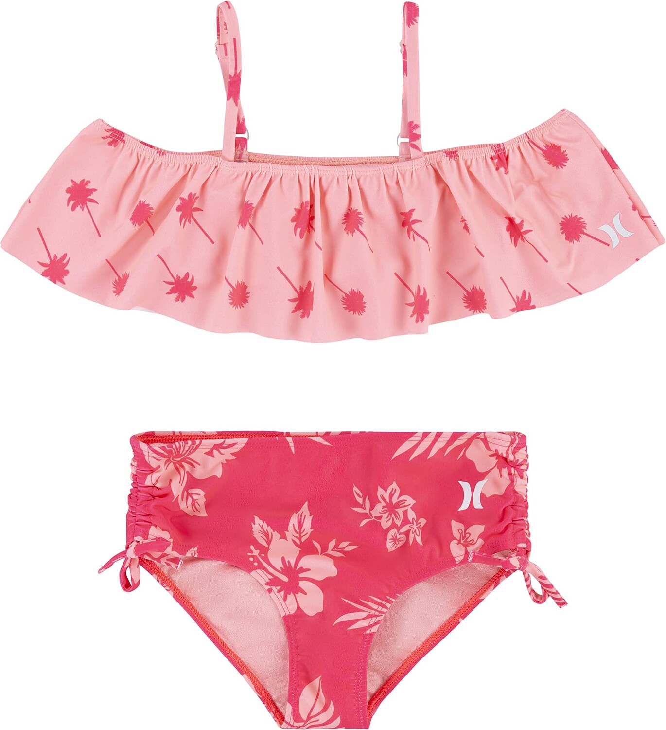 

Купальный топ Hurley Two-Piece Flounce Top Bikini Swim Set, цвет Pink Punch