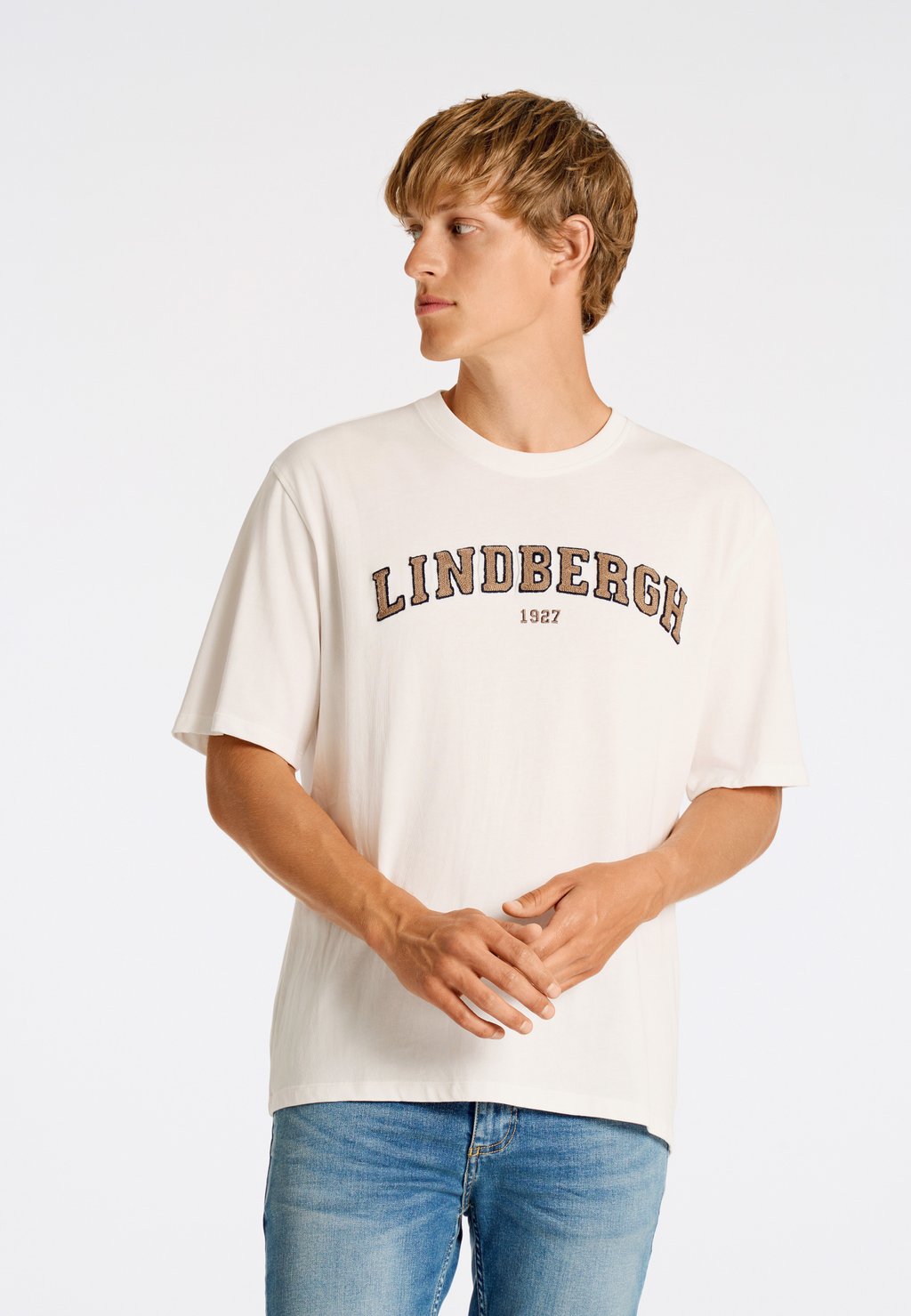 

Футболка с принтом LOGO Lindbergh, кремовый