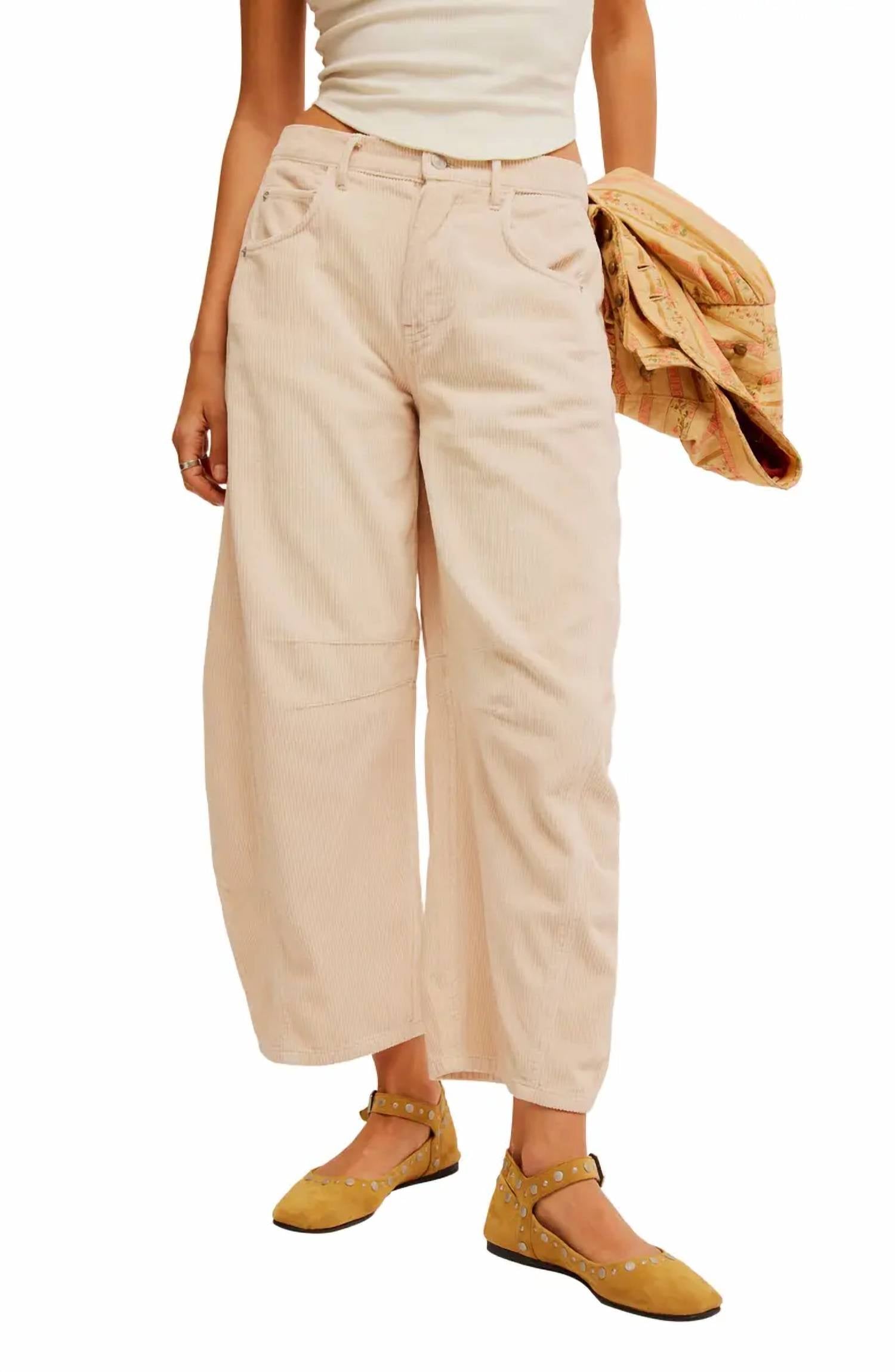 

Вельветовые брюки Good Luck в кристально-сером цвете Free People, цвет crystal grey