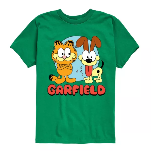 

Футболка с рисунком Garfield и Odie для мальчиков 8-20 лет Licensed Character, зеленый
