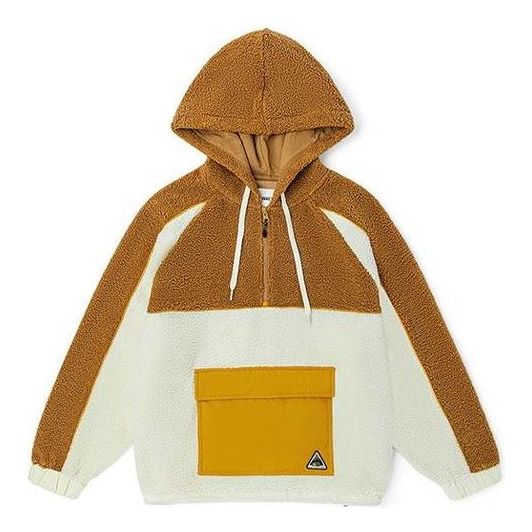 

Толстовка casual half-zip hoodie 'brown white' Vans, коричневый