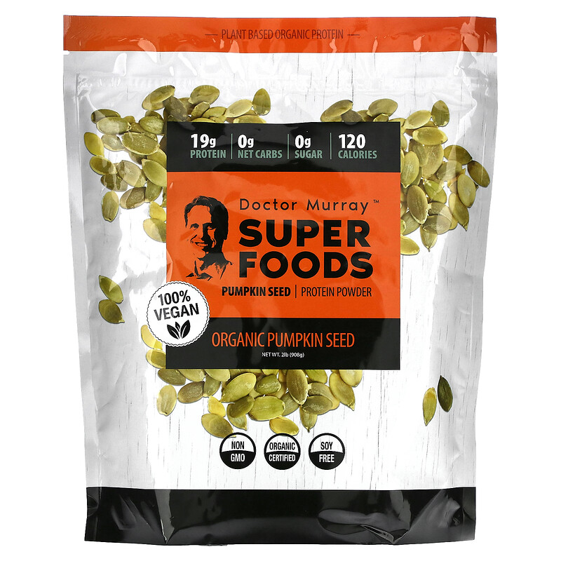 

Dr. Murray's, Superfoods, протеиновый порошок из органических тыквенных семечек, 908 г (2 фунта)