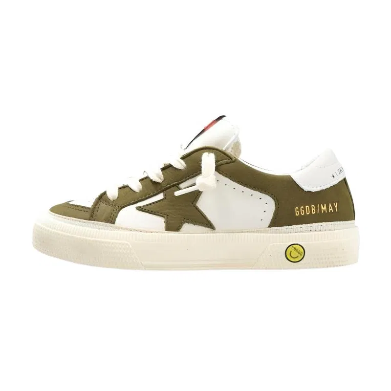 Кеды детские Golden Goose May Leather Beige Green