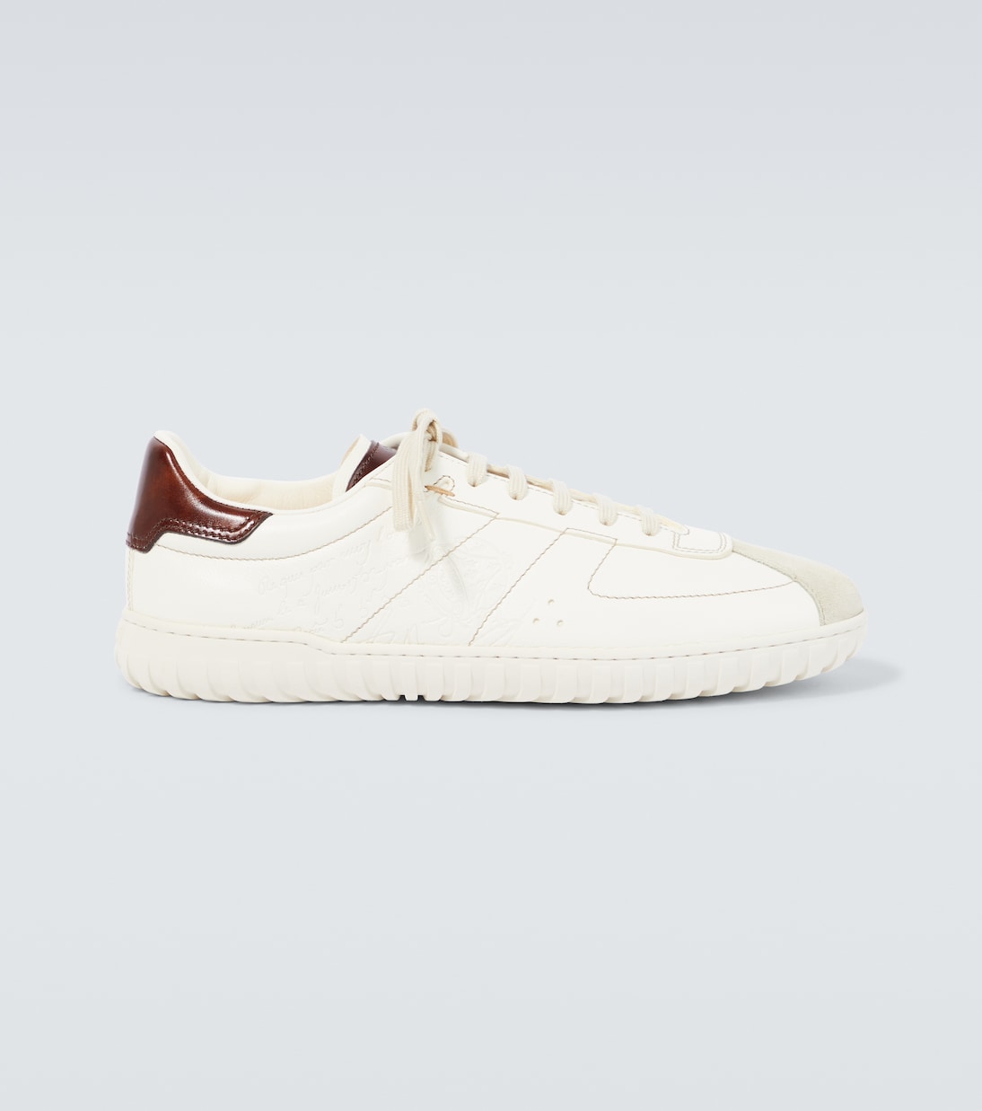 

Кроссовки кожаные с вышивкой Trainer Berluti, белый