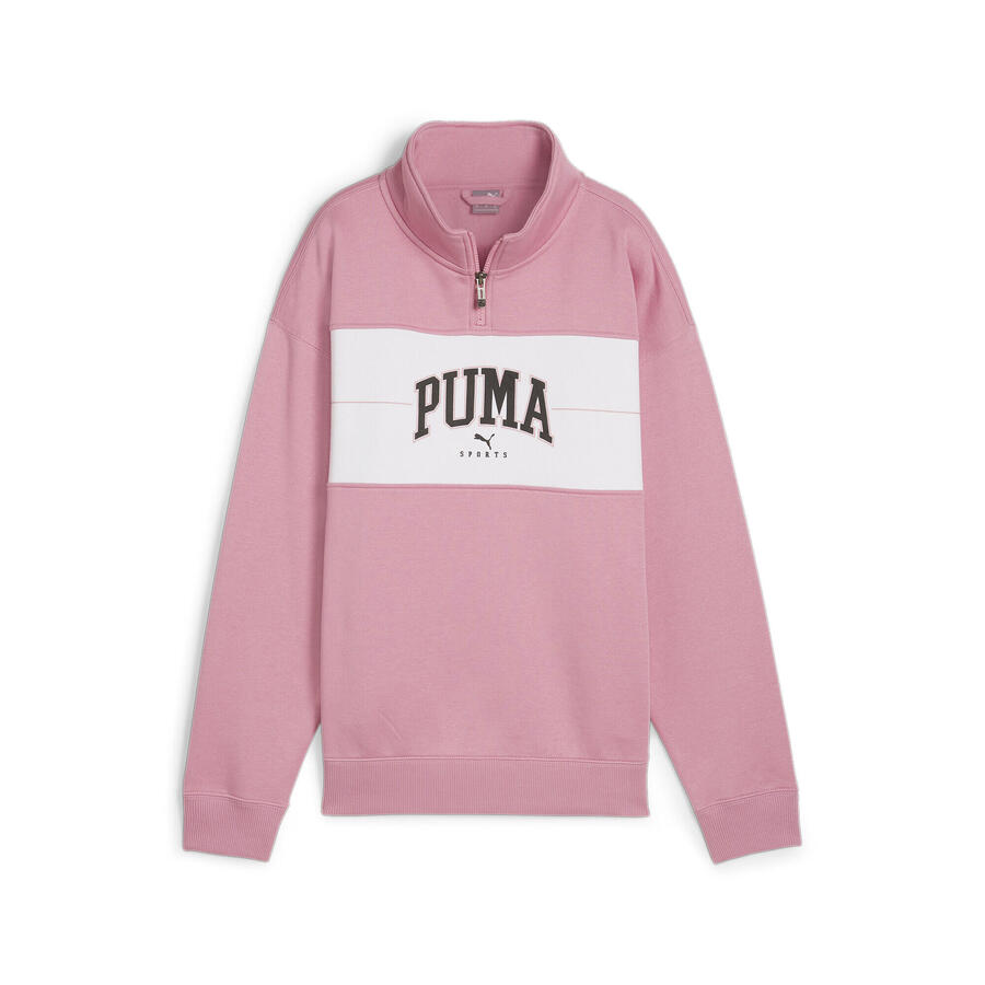 

Женская толстовка с капюшоном PUMA SQUAD с застежкой-молнией Quarter-Zip, цвет PUMA Mauved Out Pink
