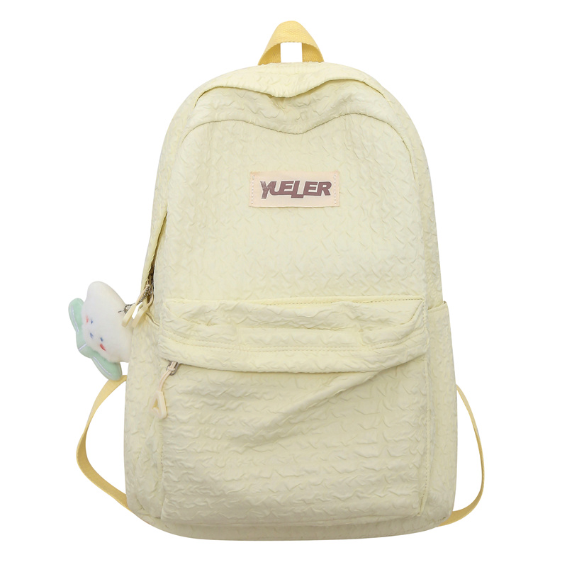 

OUZIHUANG Нейлоновый рюкзак большого размера унисекс черный белый желтый зеленый розовый синий, Yellow with Charm