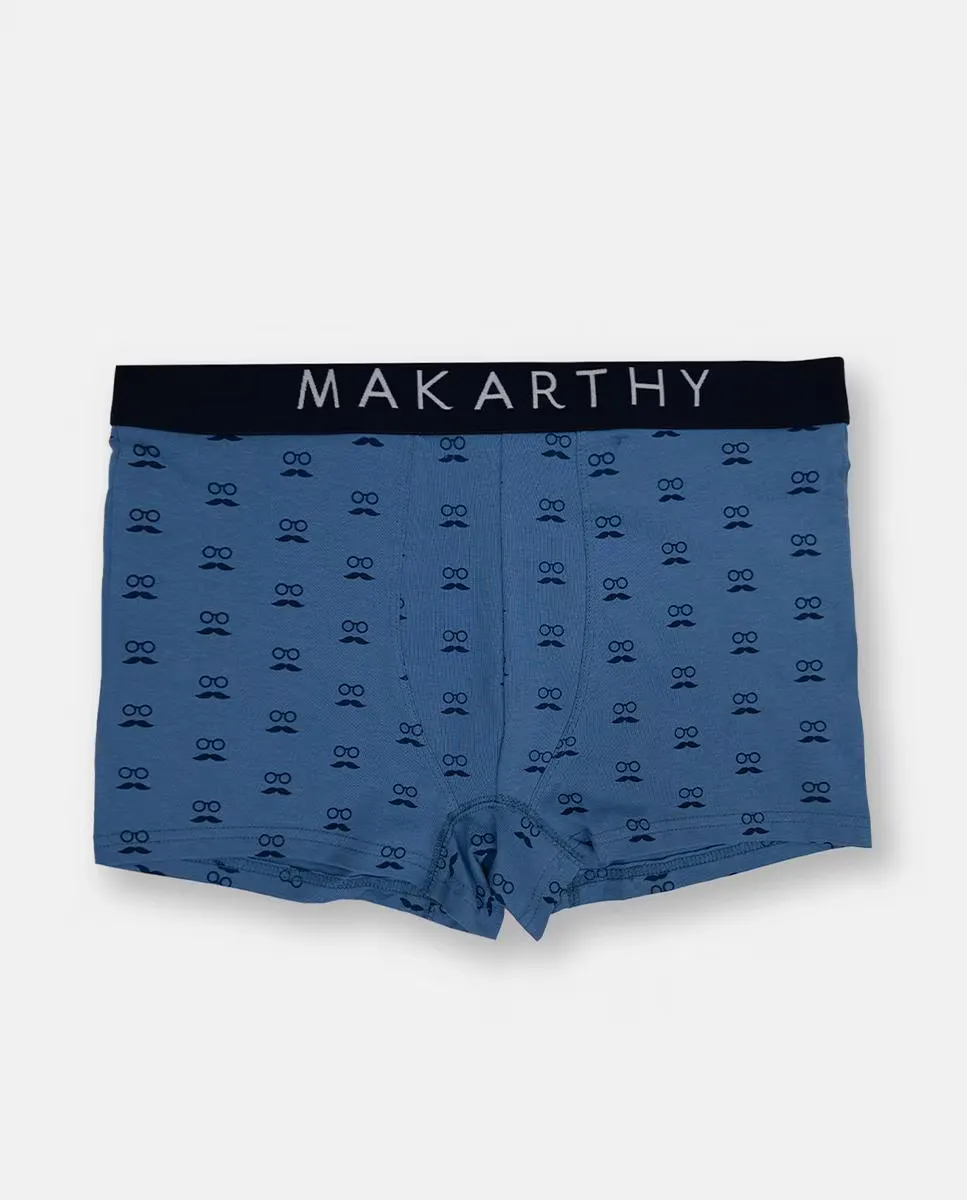 

Вязаные боксерские шорты с фантазийным принтом Makarthy, тёмно-синий
