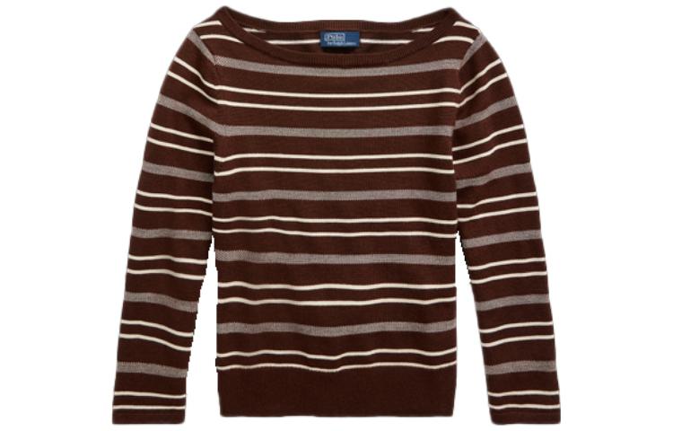 

Трикотажная женская футболка поло темно-коричневая Polo Ralph Lauren