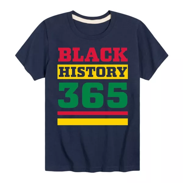

Футболка с принтом "Black History 365" для мальчиков 8-20 лет, черная Licensed Character, синий
