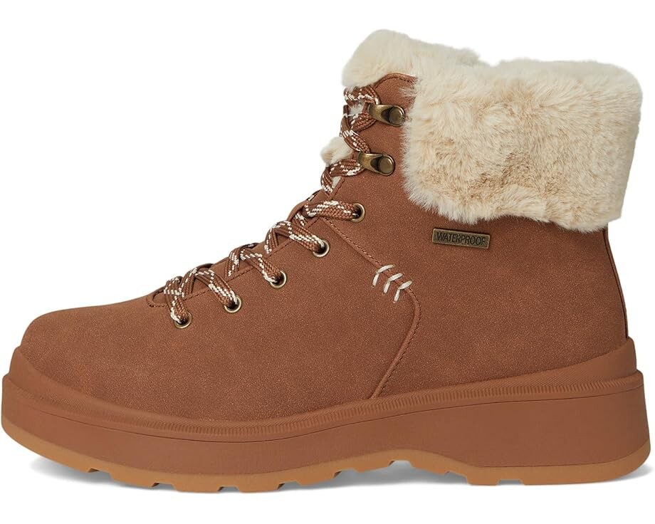 Ботинки женские SKECHERS Park City водонепроницаемые с искусственным мехом, коричневый — фото 4