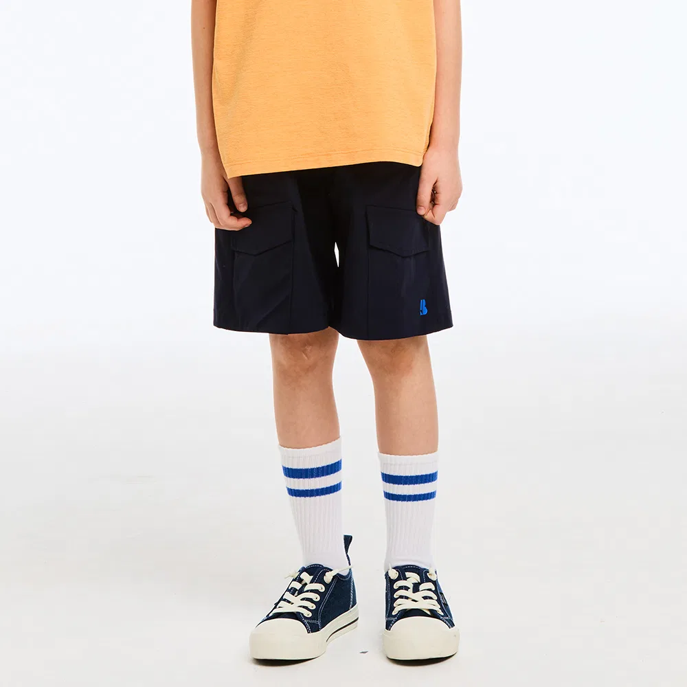 Детские шорты из синтетической ткани длиной 5 частей тёмно-синие от Benetton Kids