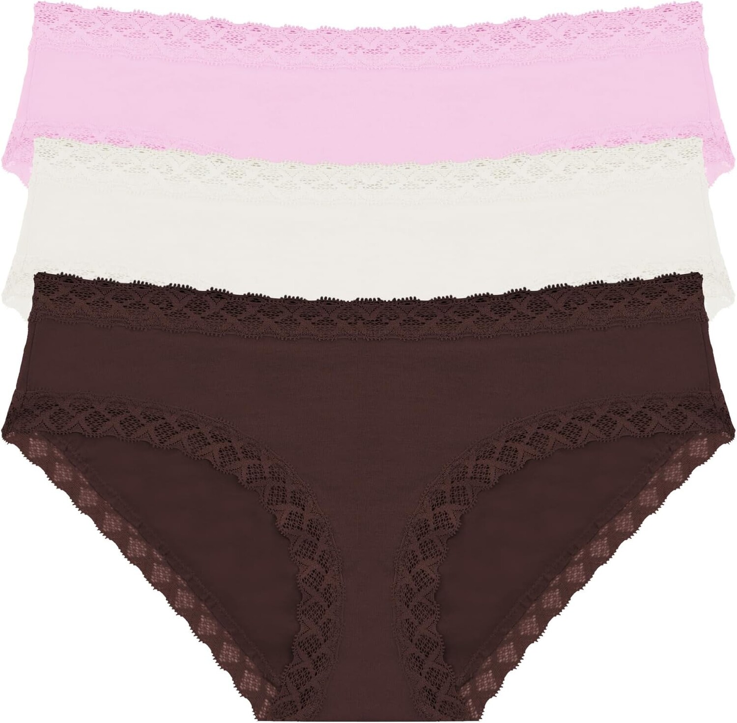 

Трусы Natori Bliss Girl Brief 3-Pack Panties, цвет French Roast