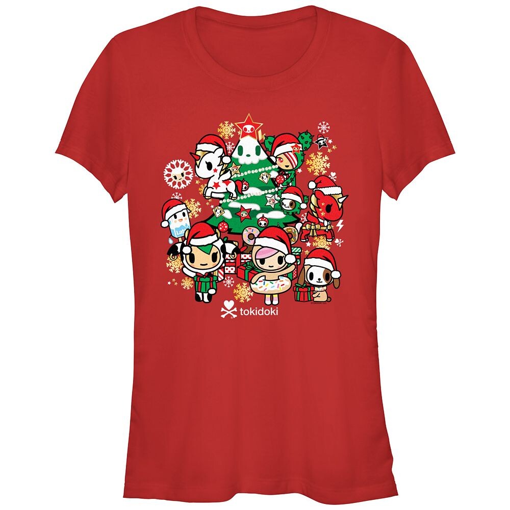 

Футболка Tokidoki Christmas Group для юниоров с графическим рисунком Licensed Character, красный