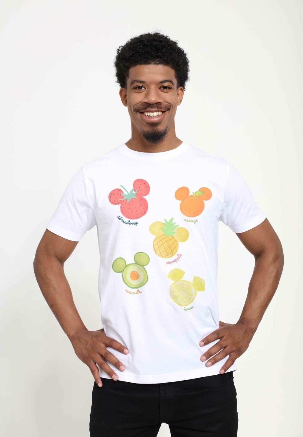 

Футболка с принтом Mickey Classic Assorted Fruit Unisex Disney, белая