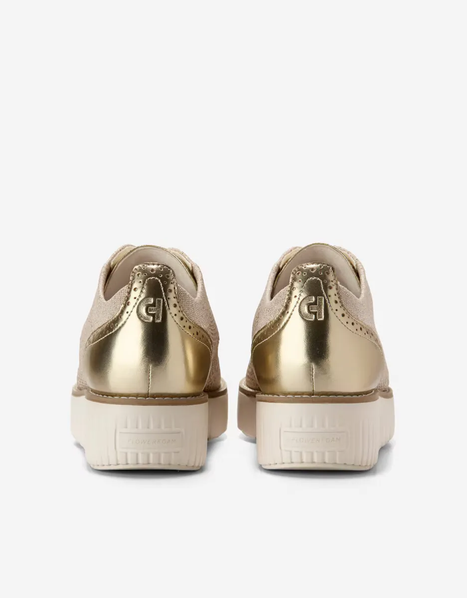 Женские туфли на шнуровке из ткани Stitchlite Cole Haan, бежевый — фото 3