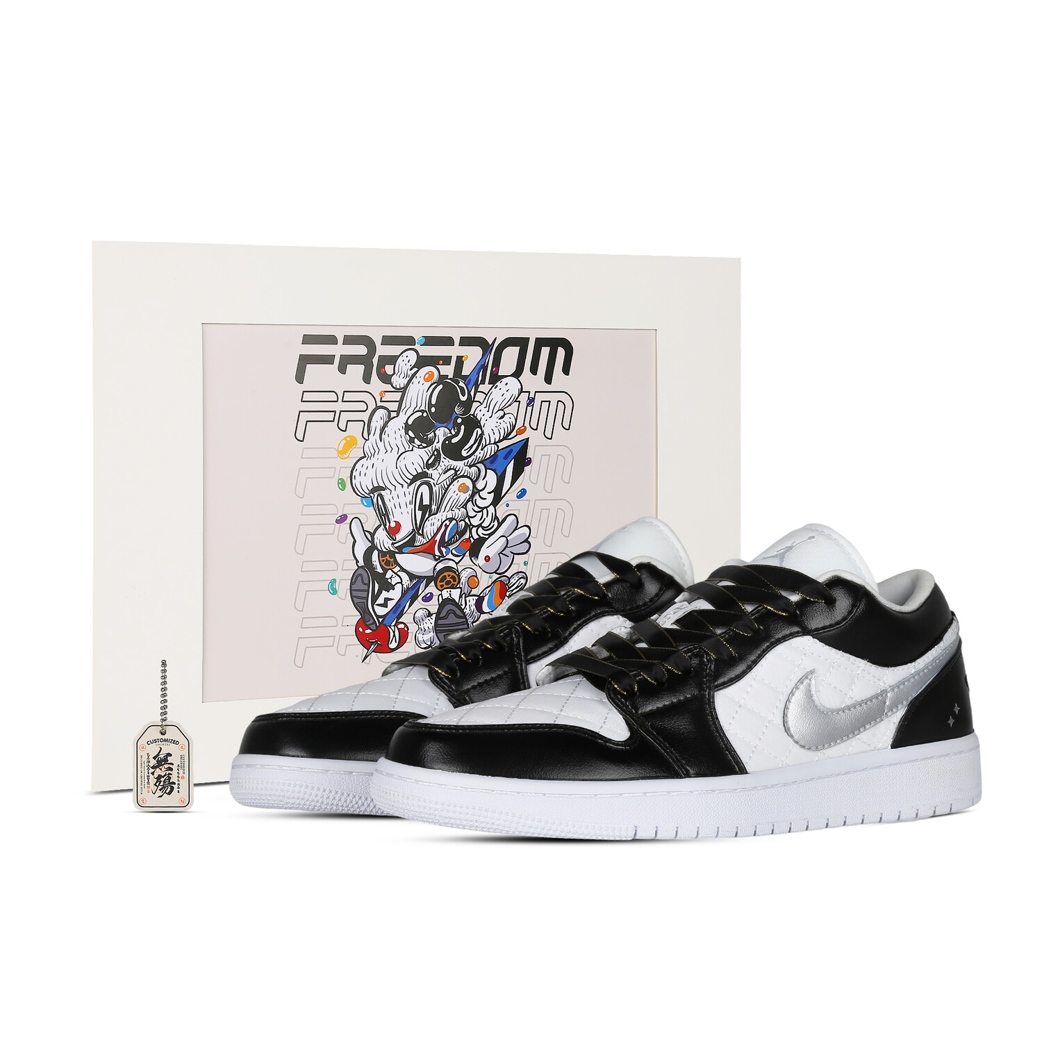 

Кроссовки Air JORDAN 1 Vintage Basketball Shoes Women's Low-Top Black White Silver