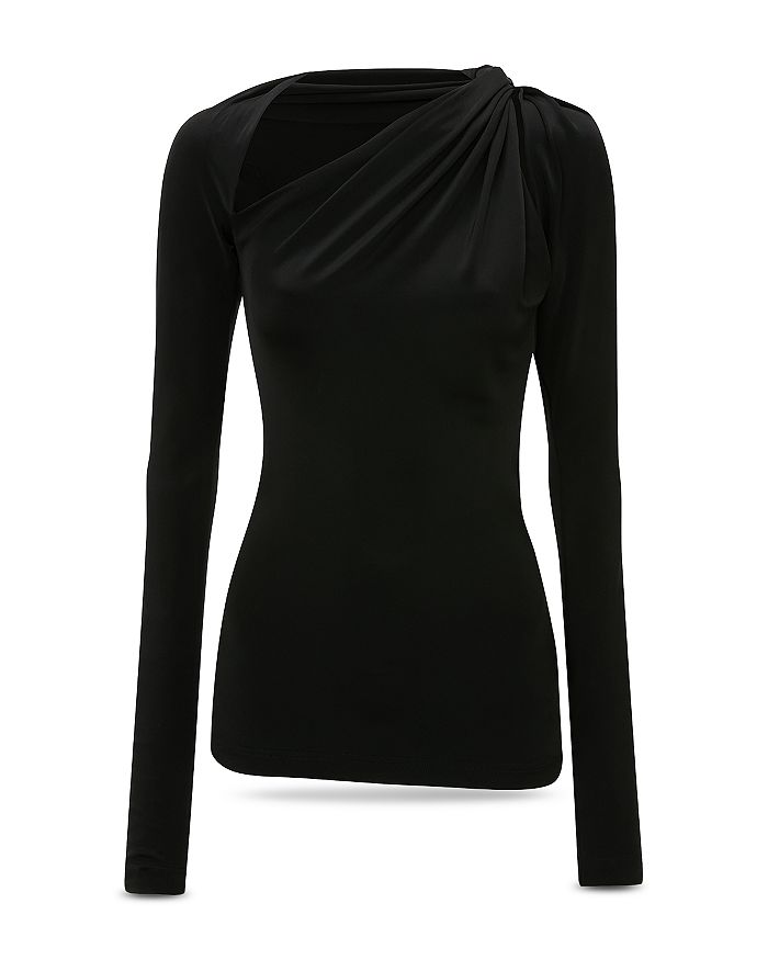 

Топ из джерси с драпировкой Victoria Beckham, черный