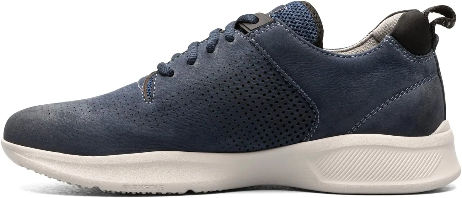 Мужские кроссовки Florsheim Studio Perf Toe Trainers, Navy Nubuck Leather. White Sole — фото 4
