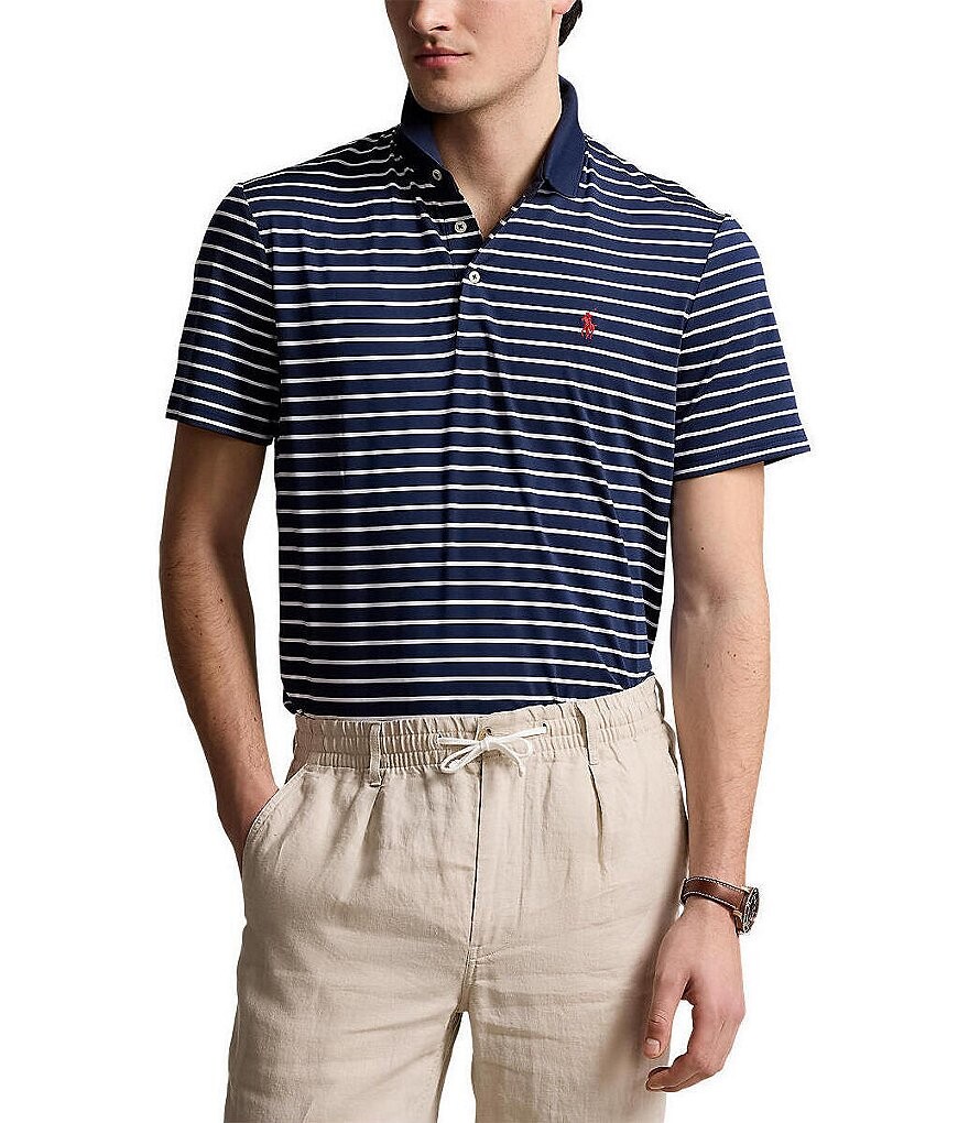 

Рубашка-поло классической формы Polo Ralph Lauren Performance с короткими рукавами, синий