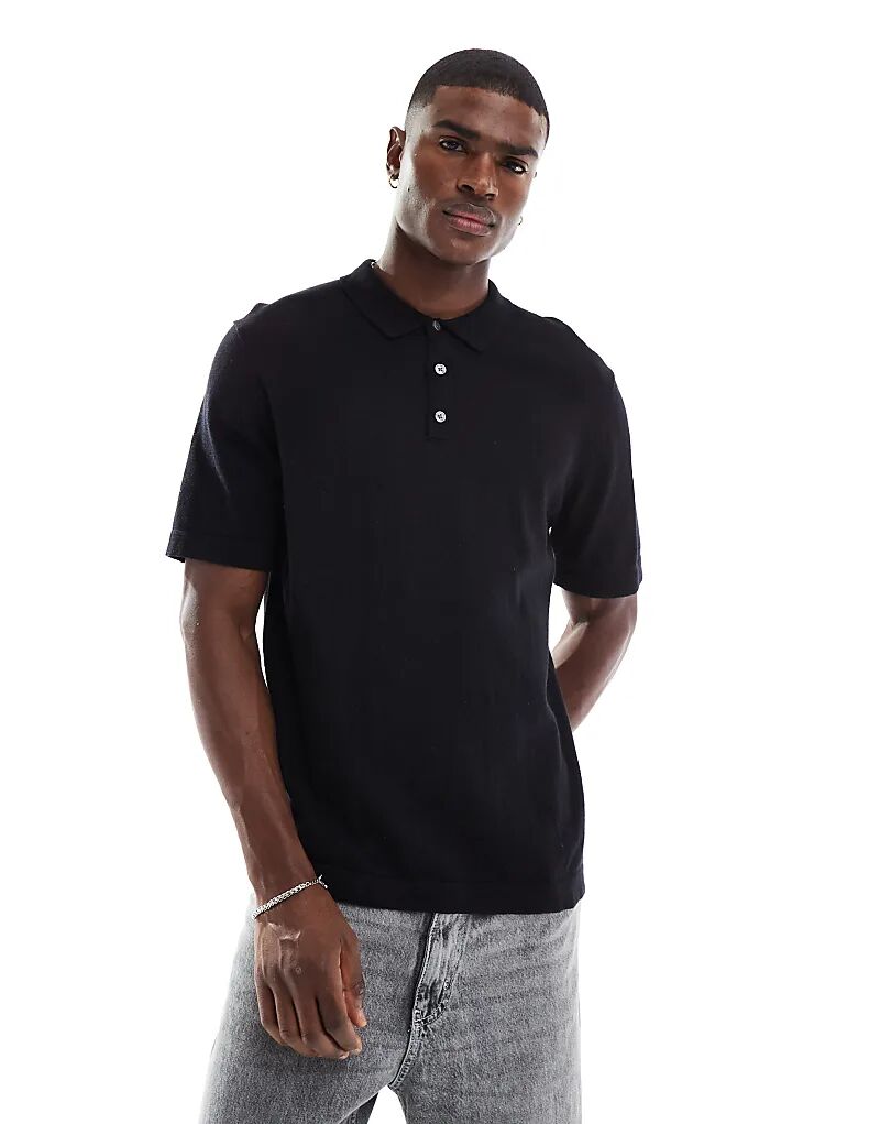 

Трикотажное поло Jack & Jones черного цвета