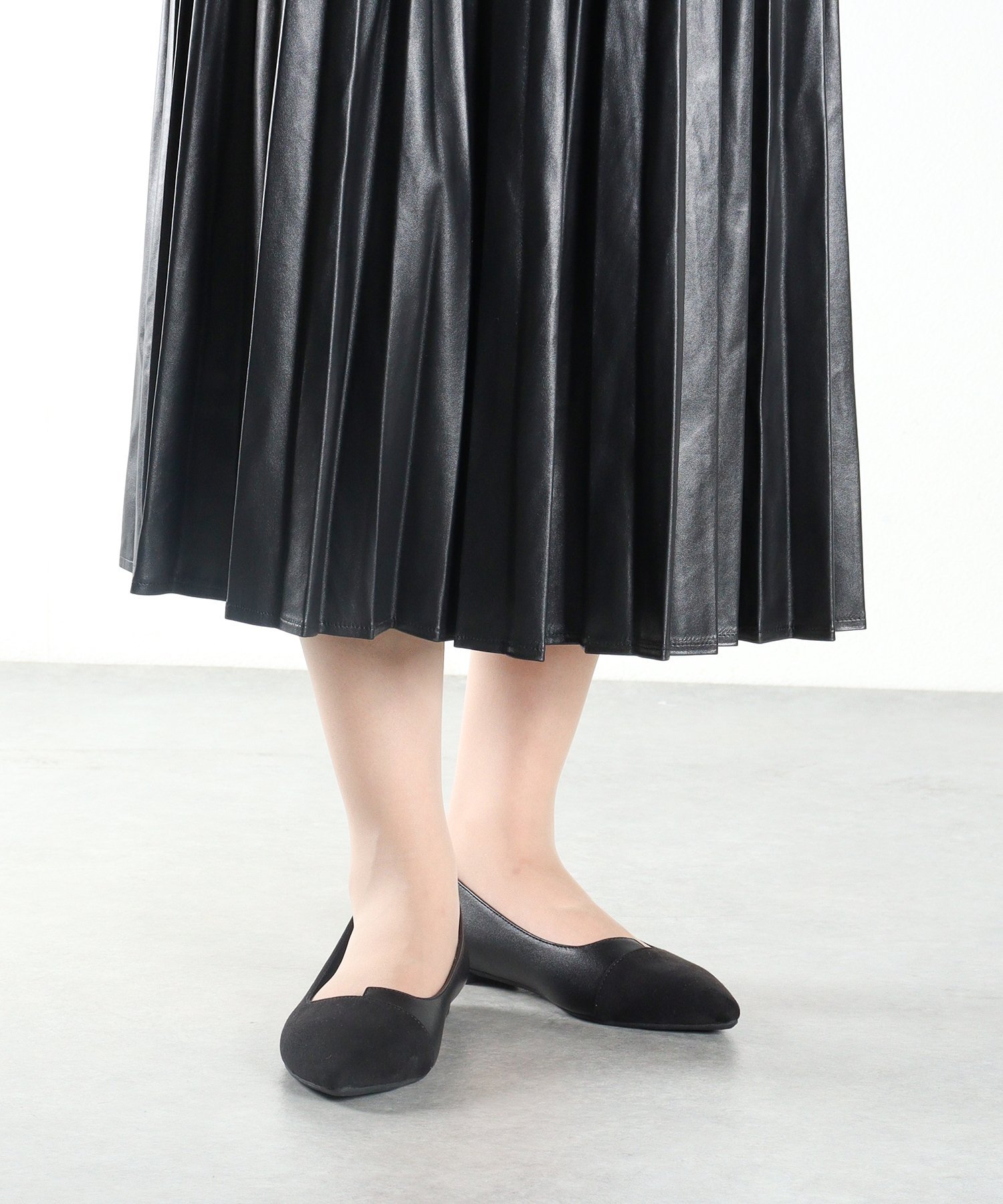 Переключаемые плоские Туфли с заостренным концом 1182 Libertydoll, Black suede PU — фото 2