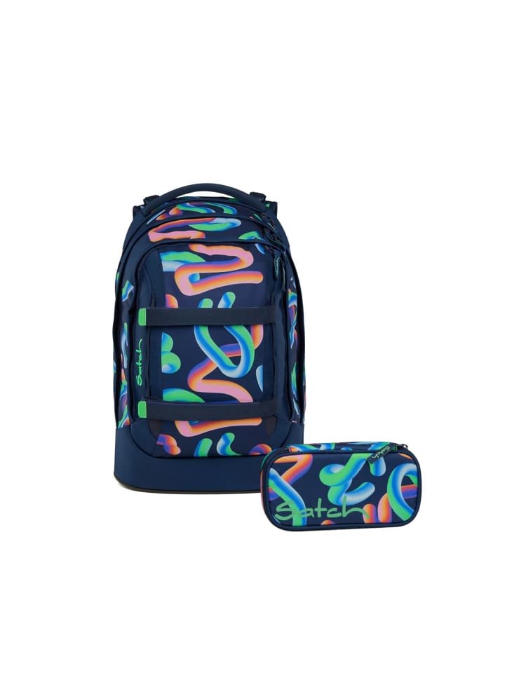 

Satch Набор школьных рюкзаков PACK Crazy Twist, 2 предмета, сине-розово-зеленый