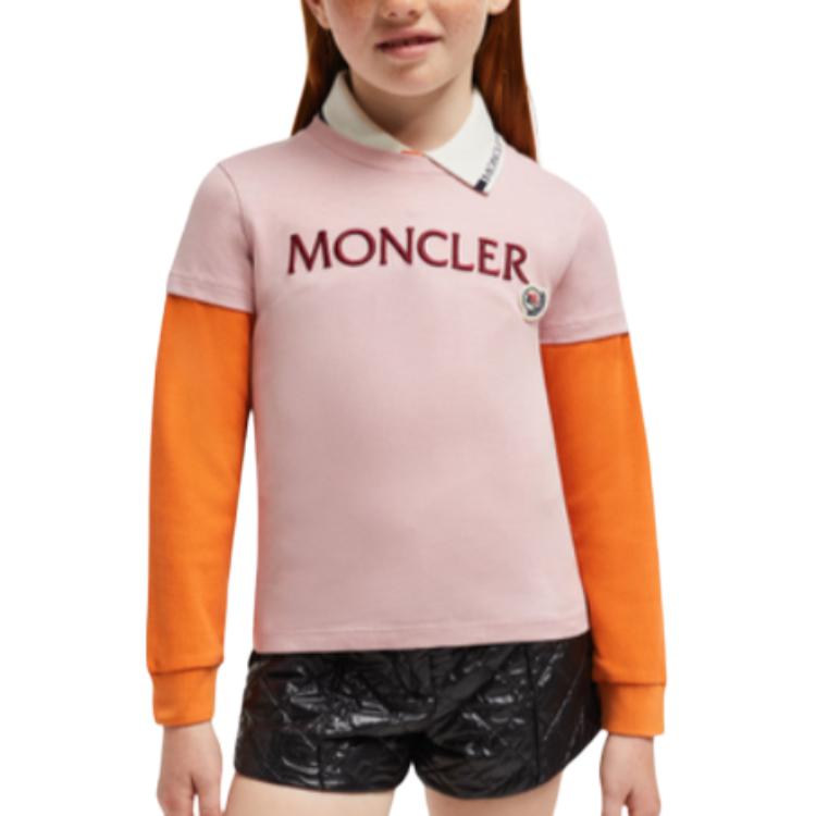 Детская футболка Moncler, розовая — фото 4