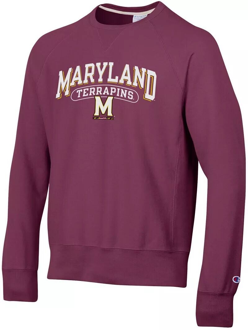 

Мужской красный винтажный пуловер с круглым вырезом Champion Maryland Terrapins обратного переплетения