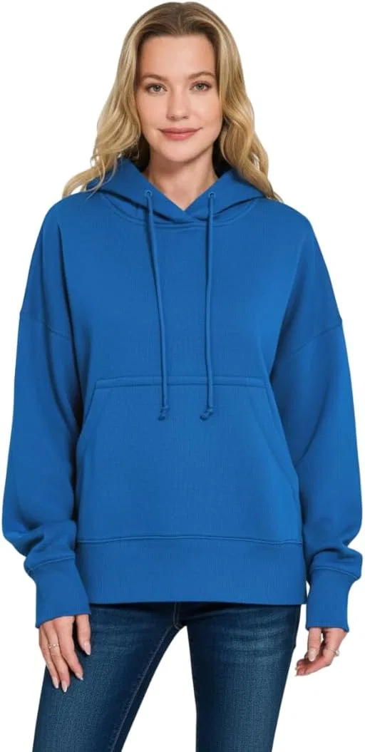 Худи оверсайз, флис, Classic Blue