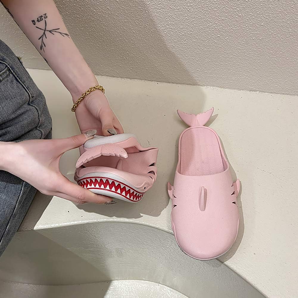 Тапочки Todoroki Shoto Shark, нескользящие, сабо, сандалии, тапочки в виде рыбок, пляжные тапочки для душа, тапочки в виде рыбок, унисекс, розовый — фото 3
