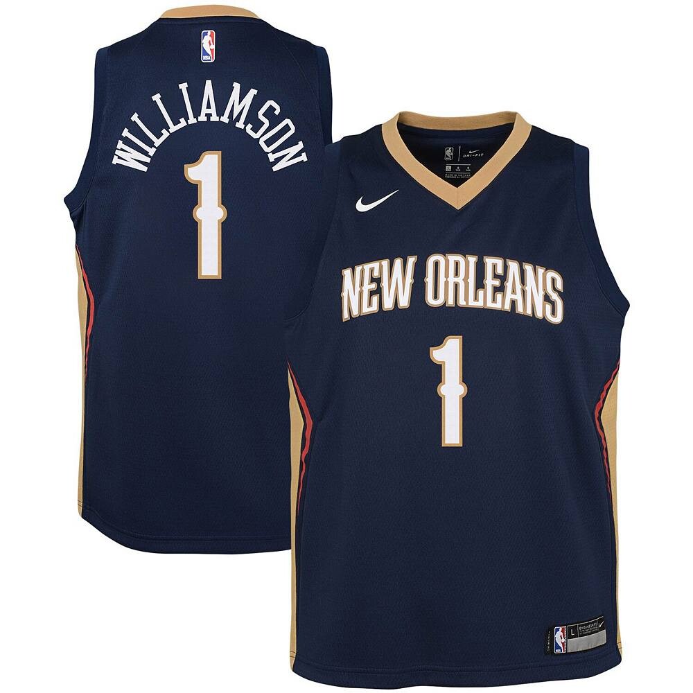 

Молодежная майка Nike Zion Williamson Navy New Orleans Pelicans Swingman — Icon Edition, цвет Nor Navy