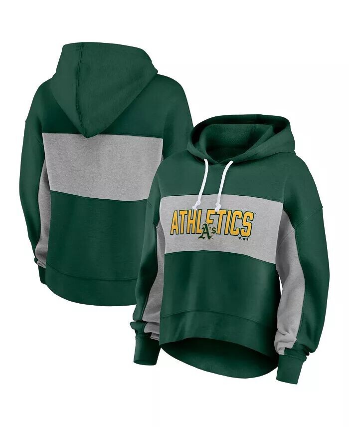 

Женский зеленый пуловер с капюшоном Oakland Athletics Fanatics