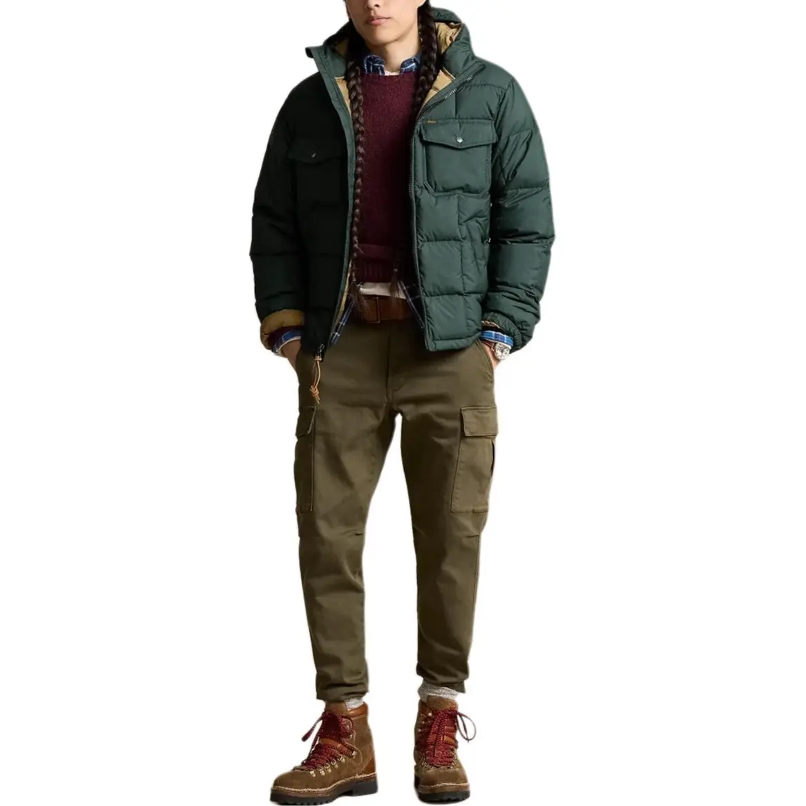Polo Ralph Lauren Мужская пуховая куртка лесной зелёный, Forest Green — фото 4