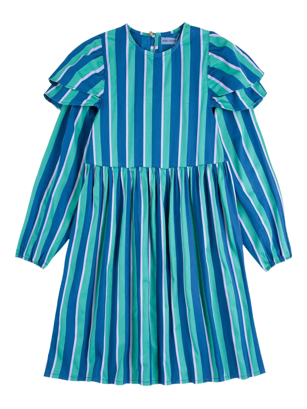 

Платье в полоску с оборчатыми рукавами BOBO CHOSES, зеленый