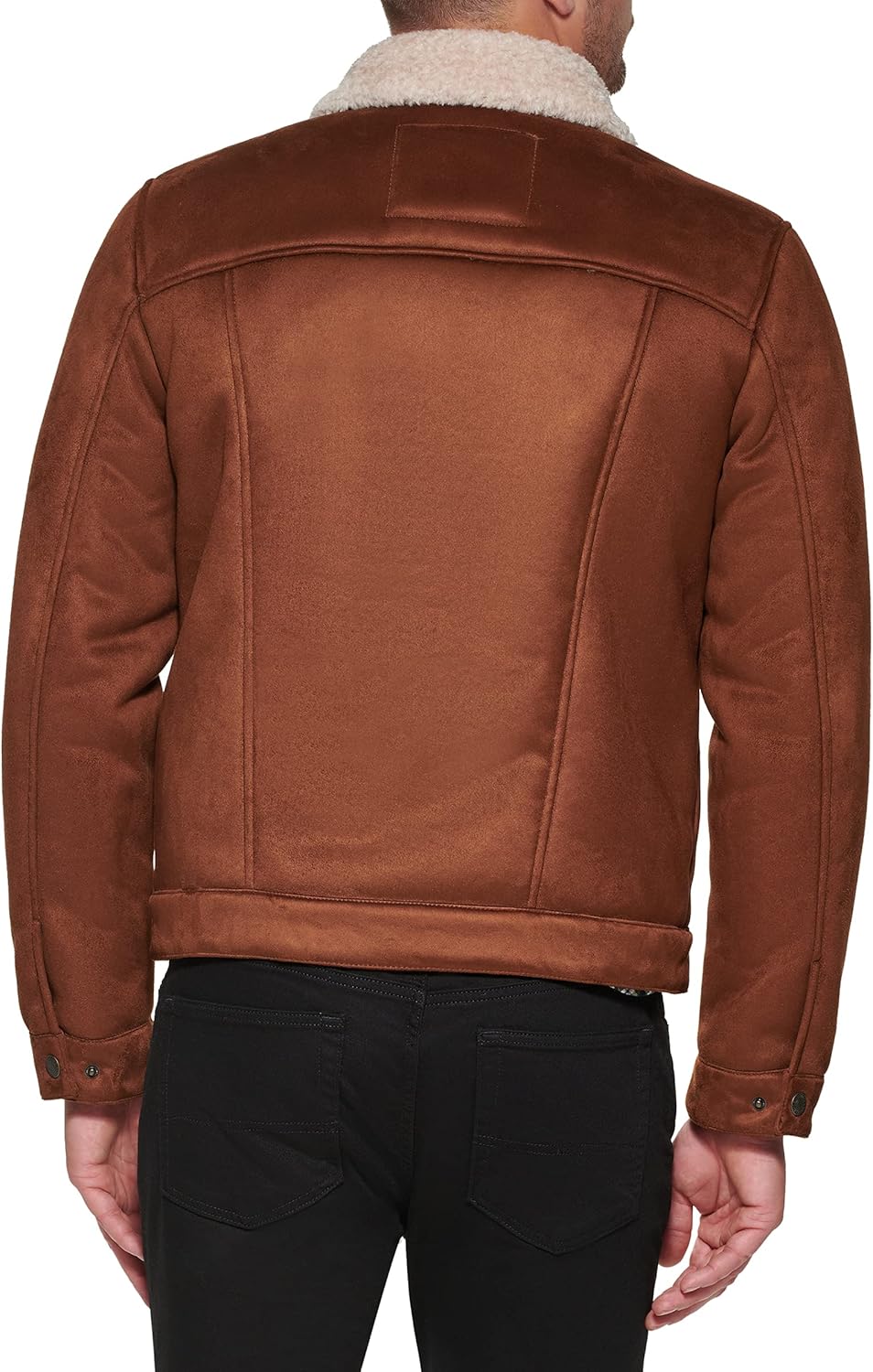 Мужская классическая куртка дальнобойщика Levi's из искусственной кожи, Brown Faux Shearling — фото 2