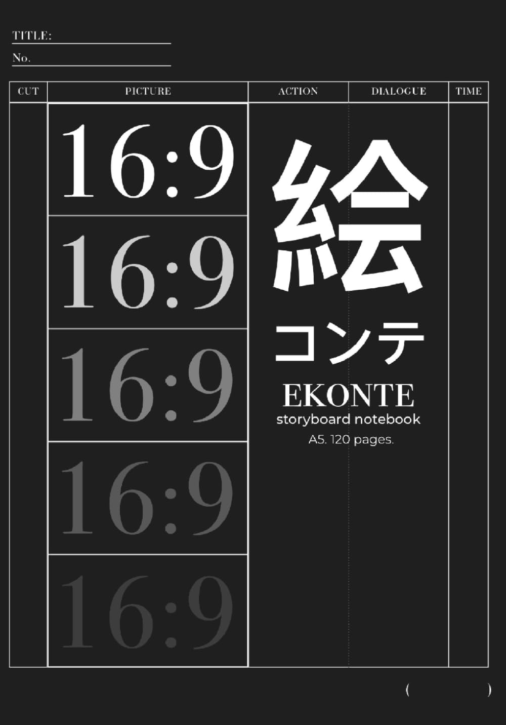 

EKONTE Storyboard Notebook: Japanese-Style 16:9 Frame Ratio Storyboard Template Notebook for Directors, Animators & Creative Storytellers (Independently published)