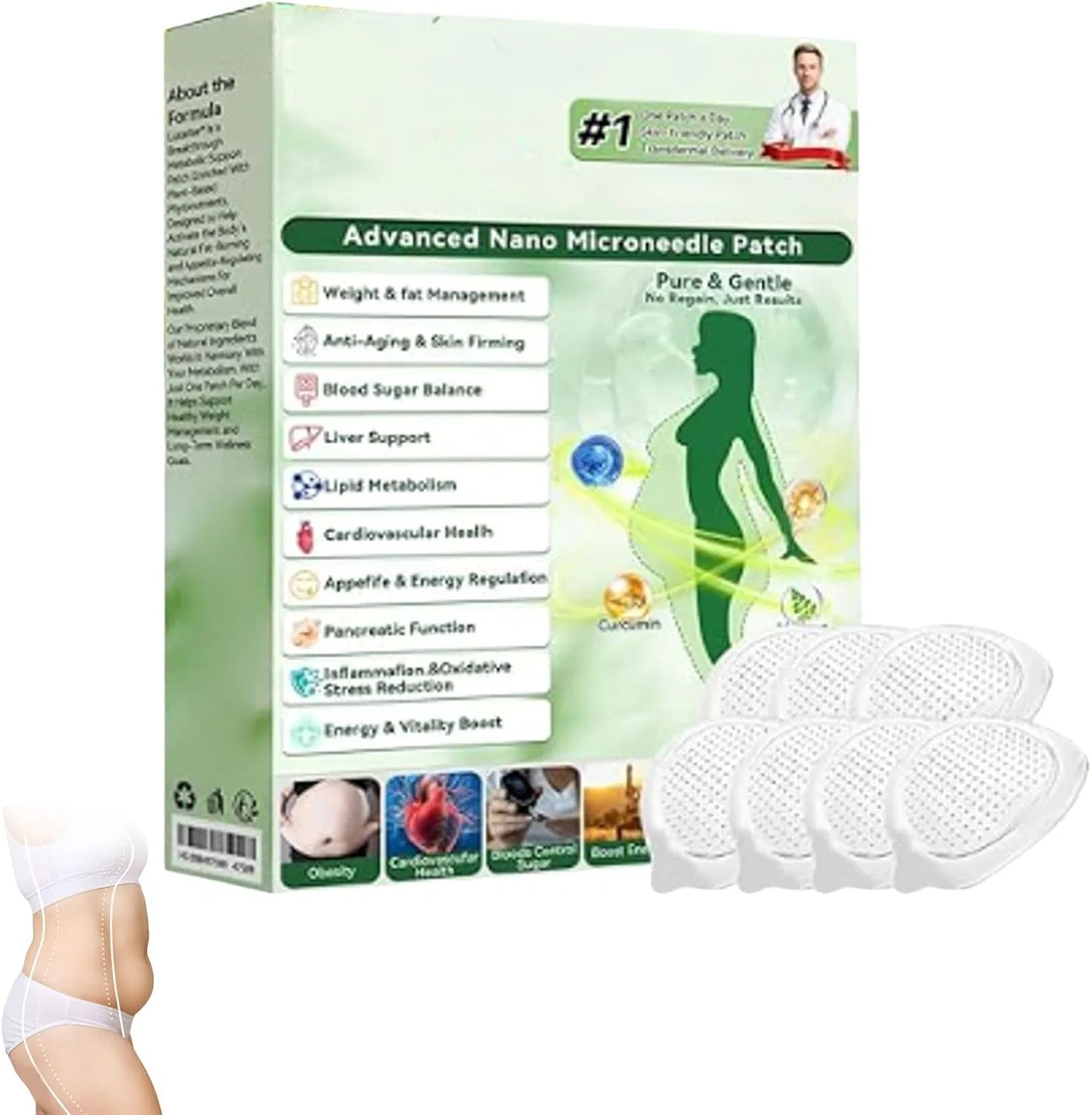 Пластыри с микроиглами Moringa NAD+ 10-в-1 Aoseiens, 1 Pack
