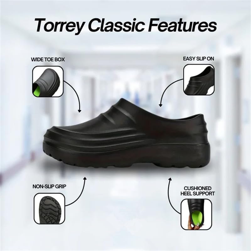Torrey Classic Здоровые и нескользящие удобные сабо Swzec, черный — фото 2
