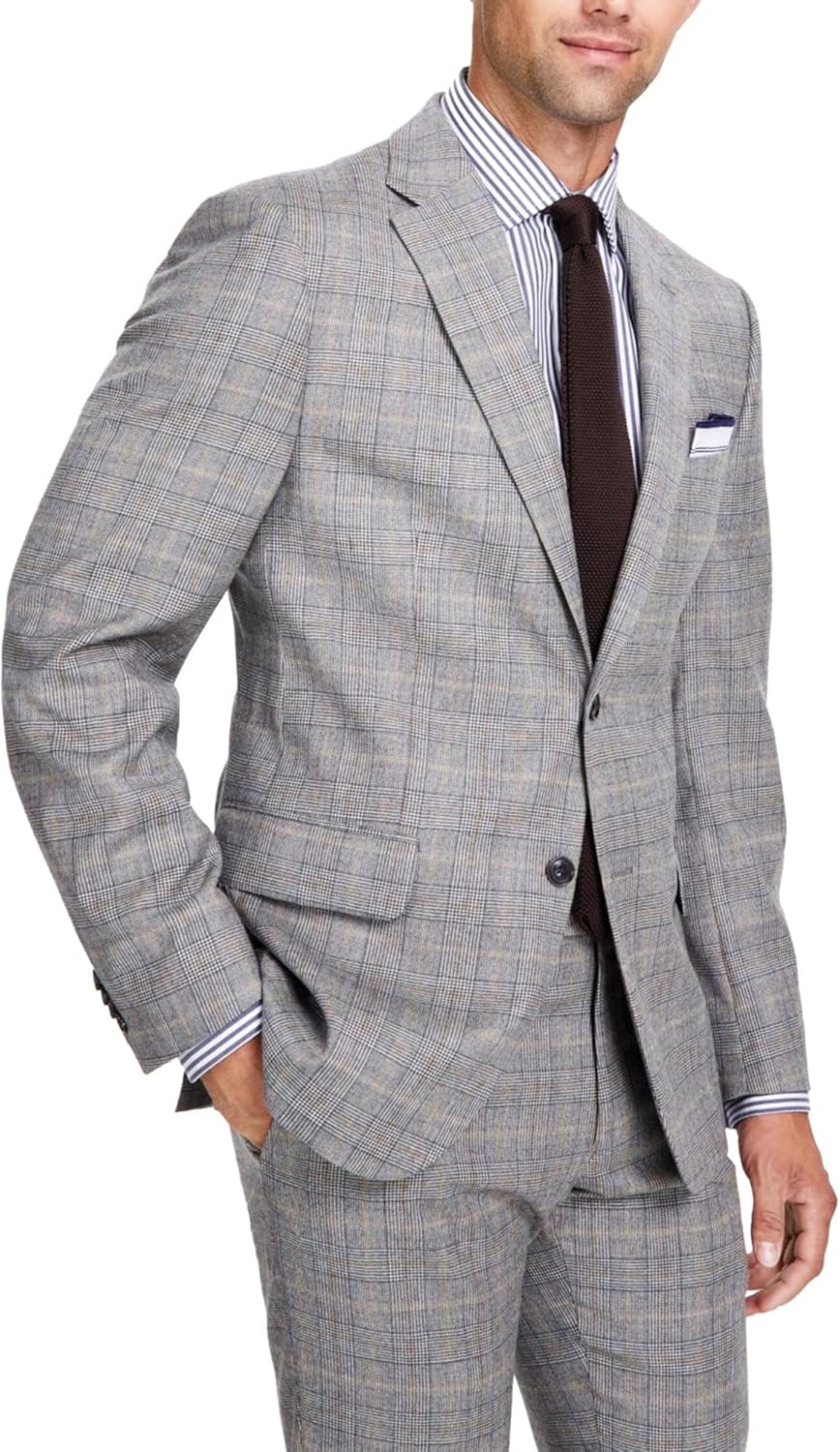 

Мужской пиджак Tommy Hilfiger Modern Fit Stretch Glen Check из шерсти на двух пуговицах, Gray