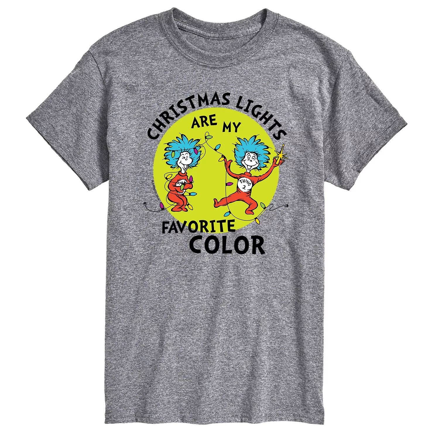 

Мужская футболка с рождественскими огнями Dr. Seuss Licensed Character