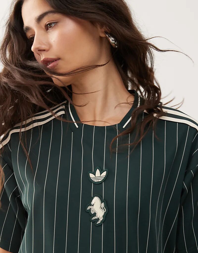 Футболка Adidas Football Juventus Icon темно-зеленого и белого цветов — фото 2