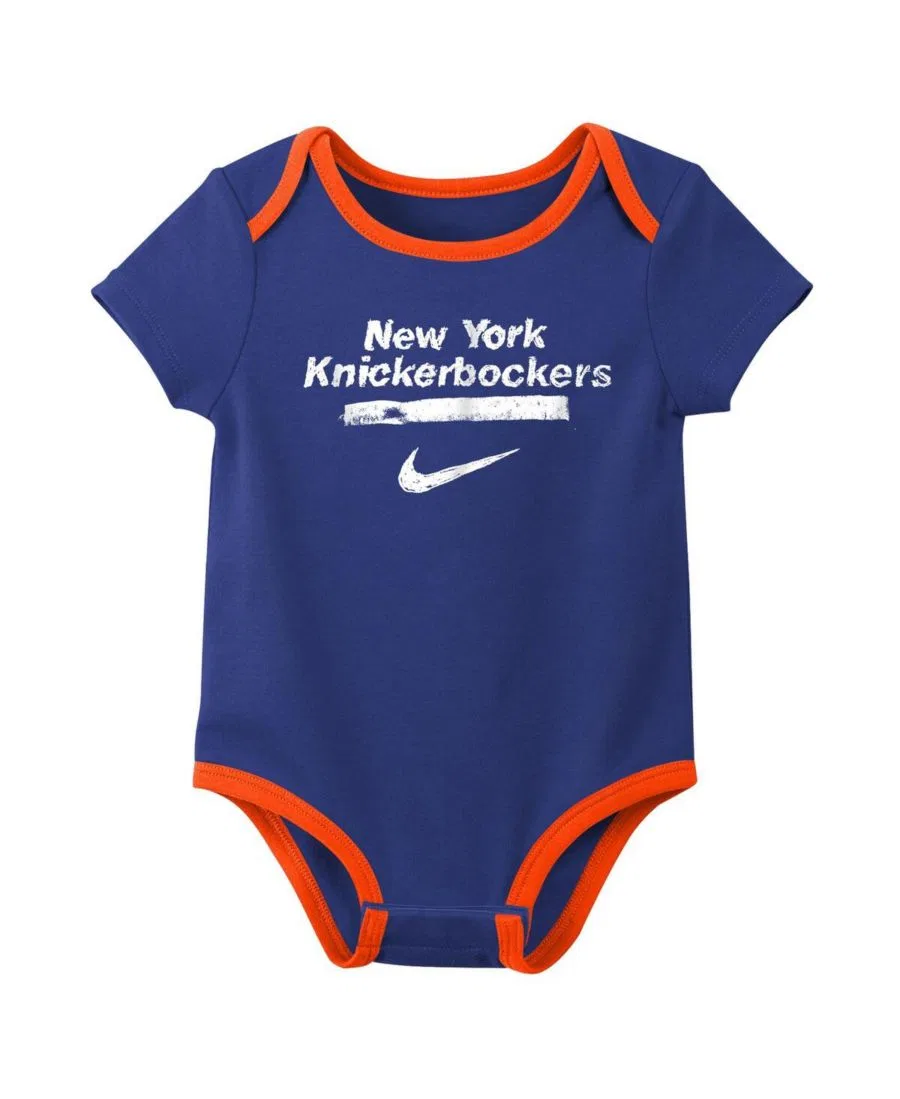 Комплект из двух синих боди для мальчиков и девочек с символикой New York Knicks Courtside Premier Nike — фото 2