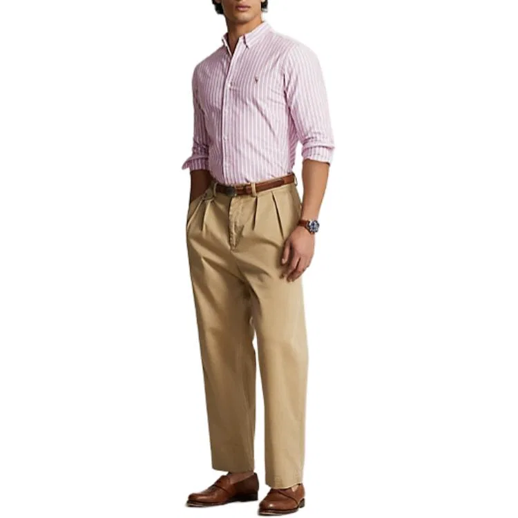Рубашка SS26 Slim Fit мужская Polo Ralph Lauren, Leather Pink — фото 3