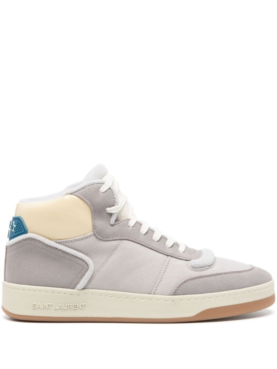 

Saint Laurent SL/80 leather lace-up sneakers, серый