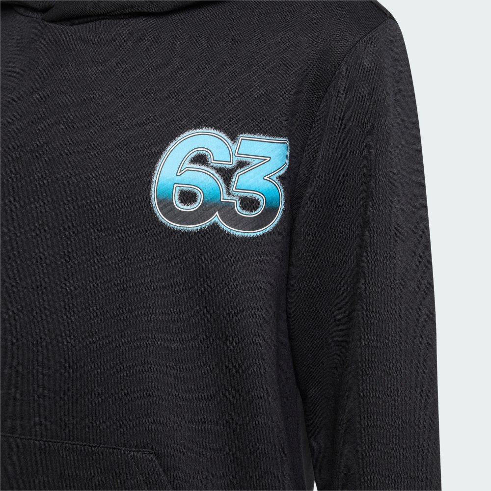 Спортивное худи Adidas Mercedes - AMG Petronas Formula One Team George Russell Graphic Hoodie, черный — фото 3