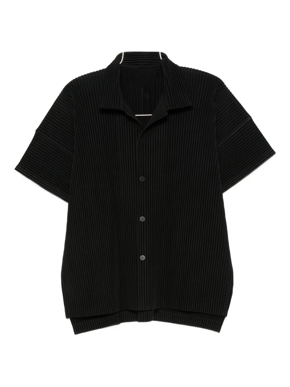 

Плиссированная рубашка с короткими рукавами Homme Plissé Issey Miyake, черный
