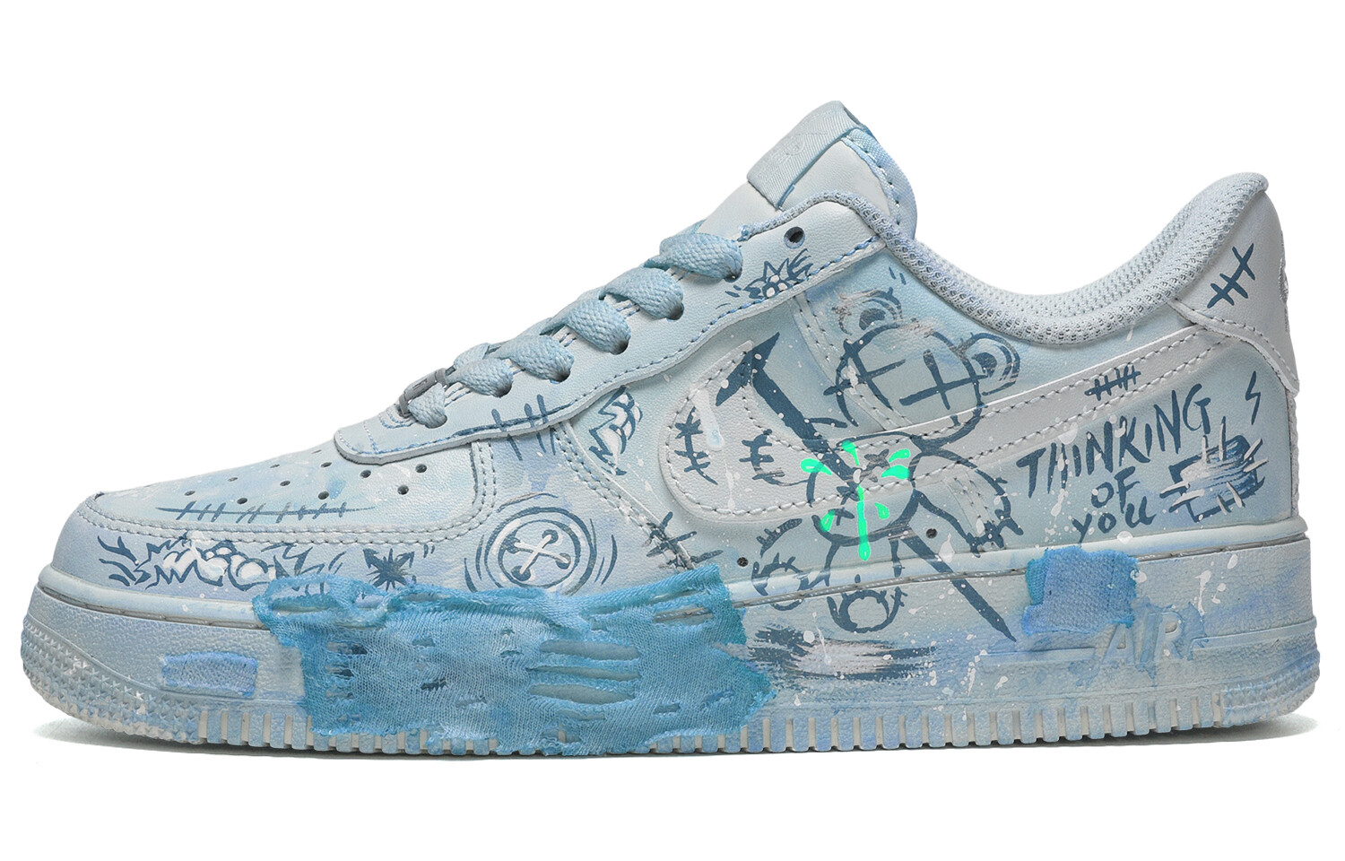 

Кроссовки Nike Air Force 1 Skateboarding Shoes Men Low-top Blue, синий