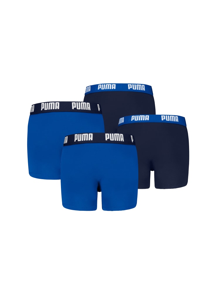 Puma Боксерские шорты для мальчиков, повседневные, базовые, 4 шт., темно-синие/синие — фото 2